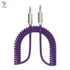 50pcs 3.5mm Stretch elastic Retractable Aux Cable Mobile Phone Audio Cable Male to Male Spring Cable for Sumsung/Car Red Blue