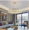 Modern chrome chandelier lamps lighting round ring dining room livingroom bedroom hanging lamp stainless steel light fixtures