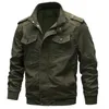 Autumn Jacket Men Military 95% Cotton Breathable Coat Men Casual Stand Collar Epaulet Plus Size 4XL 5XL 6XL Mens Jackets 201127