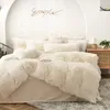 Set Mink Four Piece Set Long Plush Crystal Coral Velvet Cover Sheet Pillow Case Comforters Quilt Bed Suits