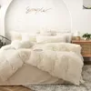 Sängkläder uppsättningar mink fyra styck set lång plysch kristall sammet korall velvet quilt cover ark kudde fallet täcker täcke sängkläder