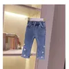 Jeans Ragazze Autunno E Inverno Cashmere 2022 Abbigliamento Per Bambini Bambini Più Pantaloni Da Ragazzo Spessi In Velluto