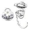 Hooks & Rails 1PC Hanger Hook Metal Holder Porcelain Folding Handbag Purse Bag Table Portable Fashion Unique1