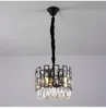 Lampadario moderno nero lampade illuminazione per sala da pranzo cucina di lusso isola lampadari catena di cristallo decorazione della casa lustri cristal