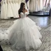 Personalizado fora do ombro vestido de bola vestidos de noiva 2021 Tribunal trem Ruffles cetim tule plus tamanho vestido nupcial vestido de noiva