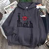 Basit ben Sevmek Matematik Baskı Hoodies Adam Harajuku Uzun Kollu Cep Kapüşonlu Kazak Erkek Vintage Hoody Top Punk Hip Hop Tişörtü H1227