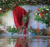 Grande-evento adereços geométricos cenários de casamento arco flor ao ar livre gramado flores porta balões rack círculo de ferro casamento arco faixa ho204i