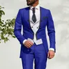 New Italian Tailcoat 2021 Design Men Suit 3 Pieces Slim Fit Wedding Groom Tuxedo for Bridegroom Man Blazer with Vest Pants12758