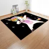 Tapis de licorne rose de dessin animé, tapis de flanelle antidérapant, tapis de jeu pour enfants, tapis décoratif pour chambre de filles, tapis et tapis de salon T20244d