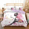 Homesky Pink Fairy Bedding Sets 3D Colorful Flower Printing Duvet Cover For Girl Comforter Bedding Sets King Queen Size Bed Line 28474326