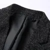 Marca de moda Blazer Jacket Men Single Button Slim Fit Suit Coat Korean Black Dress Jacket Party Casual Men Clothes 201128