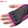 Boodun Sports Tyngdlyftande Gym Handskar Armband Fitness Män Handskar Halvfinger Hantlar Lyft Horisontell Palm Vård Kvinnor Handskar Q0107