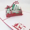 Leuke DIY Kerstboom Handgemaakte 3D Pop-up Wenskaarten Uitnodigingen Feestelijke feestartikelen