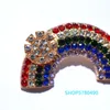 Pins Broscher Elegant för kvinnor Rhinestone Rainbow Pin Flerfärgad Dam Bruddekoration Klänning Accessoarer Mode Smycken Lyx Kirk22