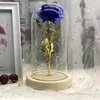 2021 Led Enchanted Galaxy Rose Eternal Foil Flower With Fairy String Lights In Dome For Christmas Valentine's Day Gift Navidad