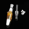 smoking accessories Glass Nectar Nector Collector Kit with Quartz Tips Dab Straw Oil Rigs Silicone Smoking Pipe glass pipe dab rig