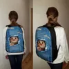 Twoheartsgirl School Bags for Boys Girls Cartoon Print Ryan's World Pattern 16inch Backpack Kids School Book Bag mochila escolar LJ201225