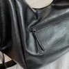 Designer-Leder-Tragetasche, Hobo-Tasche, große Handtaschen für Damen, große Schulter, einfarbig, einfache Umhängetaschen, Schwarz