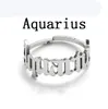 New Stainless Steel Zodiac Rings for Women Men Antique Style Design Letter Leo Aries Rings Minimalist 12 Constellation Jewelry