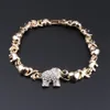 Afrikanska smycken Elefant Crystal Necklace örhängen Dubai Guldsmycken set för kvinnor Bröllopsfestarmband Ring Set2363153