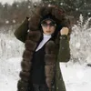 OFTBUY Nouveau Parka imperméable véritable manteau de fourrure Xlong veste d'hiver femmes col de fourrure naturelle épais vêtements d'extérieur chauds détachables 201112