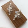 2019 Flower Crystal Weaving Braid Beaded Stud Pendientes para mujeres niñas