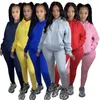 Femmes couleur unie survêtements deux pièces ensemble à manches longues survêtement Jogging Sportsuit à capuche tenues dames vêtements de sport d'hiver vêtements