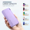 Kuulaa Power Bank 20000MAH Przenośne ładowanie Porady Odzież Telefon komórkowy Zewnętrzna Ładowarka Bateryjna Powerbank 20000 MAH dla Xiaomi Mi