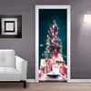 Décorations de Noël 3D Porte Autocollant Pour Salon Chambre PVC Papier Peint Étanche DIY Rénovation Adhésif Portes ornements de noël