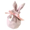 Rabbit uszy torebki cukierki flanelette wielkanocne króliczka czekoladowe prezenty biżuterii worki do pakowania worki ślubne tajemnicze pudełko Walentynki Nowy rok AA