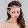 Headpieces Rose Gold Crystal Crown Bridal Hair Accessory Wedding Rhinestone Teardrop Leaf Tiara Headband Frontlet Bride Hair Jewelry