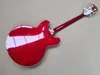 Factory custom electric guitar halfhollow 335 guitar red body golden tremolo bridge tiger veneer5948434