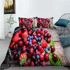 Beddengoed sets fruit banaan aardbei patroon koning queenset met kussensloop voor slaapkamer quilt dekbedovertrek 2/3 stks