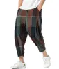 Pantaloni Harem casual da uomo Pantaloni da uomo alla moda Pantaloni da jogging scozzesi a righe nere autunno primavera