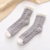 Dame winter sokken donzige koraal fluweel dikke handdoek sok snoep volwassen vloer slaap warm fuzzy sokken vrouwen meisje kousen lyx91