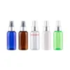 75ml x 30 Silver Aluminium Sprayer Parfymflaskor Refillerbar Pet Travel With Mist Transparent Green Blue BottlessHipping