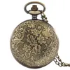 Steampunk Bronze St. Petersburg Pattern Watches Men Women Quartz Analog Pocket Watch Necklace Chain Collectable Gift Reloj