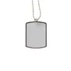 10pcs Sublimation DIY Blank White Stainless Steel Dog Tag Pendants Mix Style