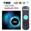 Android 10 TV Box T95 Smart TVBox Android Box 4GB RAM 32GB ROM 2.4G5G WiFi Bluetooth 5.0 AllWinner H616 Quad Core Core TV Box 4K Media Player