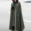 2019 herbst Mantel Mit Kapuze Mantel Frauen Vintage Gothic Cape Poncho Mantel Medieval Viktorianischen Warme Lange Offenen Stich Jacken Plus Größe1