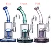 Mini Arm Tree Glass Dab Oil Rigs Percolator Waterpipe Recycler Water Bongs Bager Base Hookahs Burner Pipes med 14mm Man Foint Unique Bong