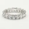 Vintage Bijoux De Mode Réel 925 En Argent Sterling Princesse Blanc Topaze CZ Diamant Éternité Femmes De Mariage Bague De Fiançailles Anneaux Cadeau6517170