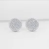 AINUOSHI 925 Sterling Silver Earring Women Wedding Halo Silver Stud Earring Anniversary Gift pendientes plata de ley 925 mujer Y200106