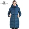 ガスマンブランドの女性冬のジャケットとコートスリムな長い女性の厚さのパーカーフード付き女性用コートバイオダウンジャケット女性1826 201125