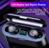 2000mah Power Bank Earphones with Microphone och LED Display F9 TWS trådlösa hörlurar Bluetooth v5.0 Sport Earbuds Gaming -hörlurar