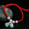 Red Lina Bransoletka dla mężczyzn i kobiet Handmade Jadeit Jade Weaving Ticket DMFB104 Mix Zamów 20 sztuk