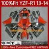 100% passform OEM karosseri för Yamaha Moto YZF-R1 YZF-1000 YZF R 1 1000CC 13-14 Body 94No.0 YZF R1 1000 CC YZFR1 13 14 YZF1000 2013 2014 Injicering Mold Fairing Kit Factory Blue