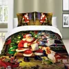Noel serisi Noel Baba Noel HD baskı nevresim / yorgan kapak seti yatak çarşafları kraliçe kral ikiz yatak seti çocuklar için yetişkinler için lj201127