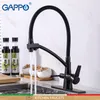 GAPPO rubinetto cucina rubinetti acqua cucina miscelatore lavello rubinetto filtro rubinetti rubinetti miscelatore deck mounted purificatore miscelatori lavello nero T200424
