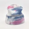 Heißer Verkauf Beanie Winter für Frauen Männer Häkeln Skullies Hut Tie Dye Hut Unisex Herbst Gestrickte Mützen Kappe Wilden zubehör